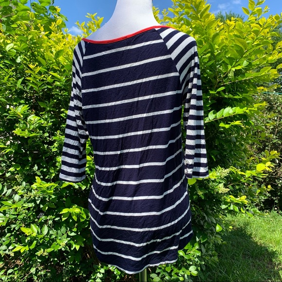 GAL Boss Striped Colorblock Red White Blue Top Medium Soft & comfy! - Picture 4 of 7